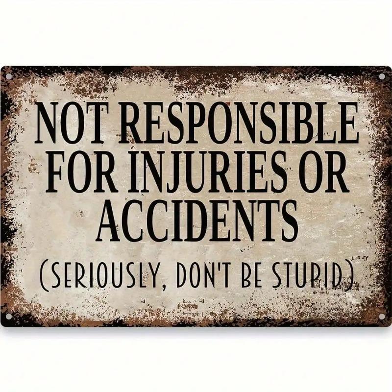 Vintage Comedy Sarcastic Metal Sign Wall Art Home Decor