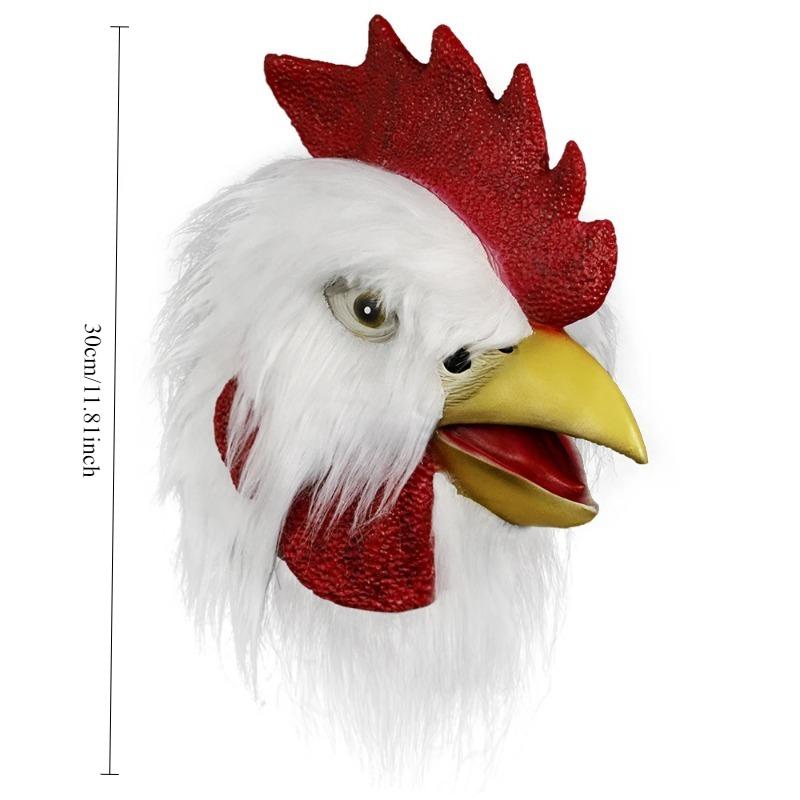 Plush Rooster Mask - Halloween Animal Headgear Cosplay Costume Accessory for Parties Dances Stage Makeup Ideal for Theme Events