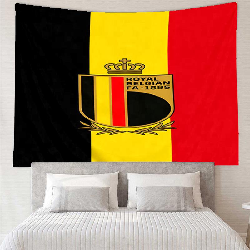 Belgium Football Crest Emblem Tapestry Room Decoration Wall Hanging for Living Room Bedroom, dormitory, Birthday and Christmas gifts