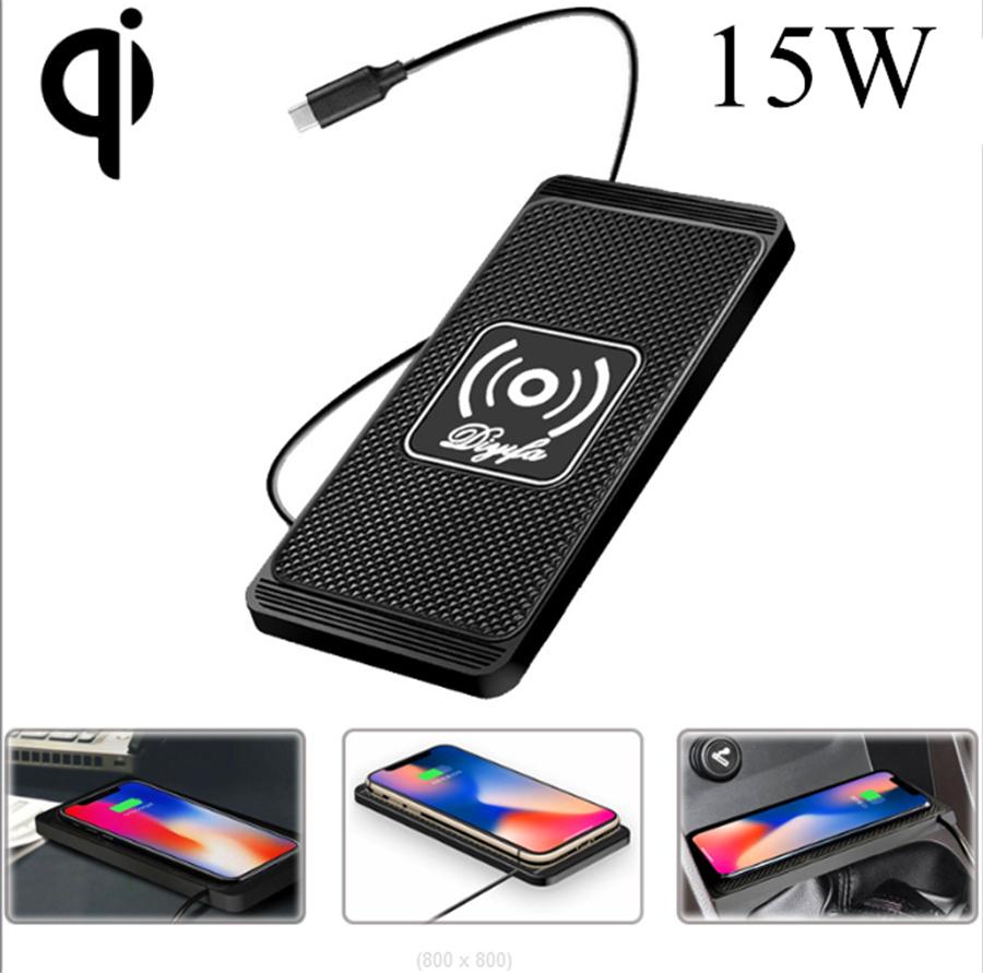 15W Car Fast Wireless Charger Silicone Pad Cradle Stand Dock for Samsung S20 S10 iPhone 13 12 11 Pro Xs Max Wireless Charging Stand