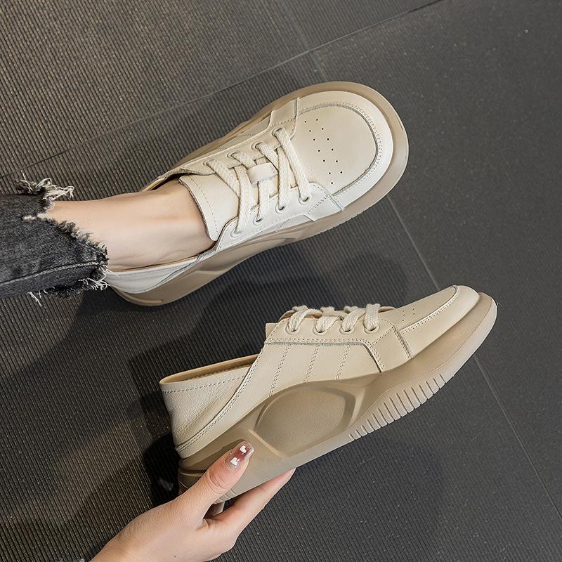 Neue atmungsaktive und lässige Retro-Single-Schuhe für Krankenschwestern mit dicker Sohle zur Größensteigerung