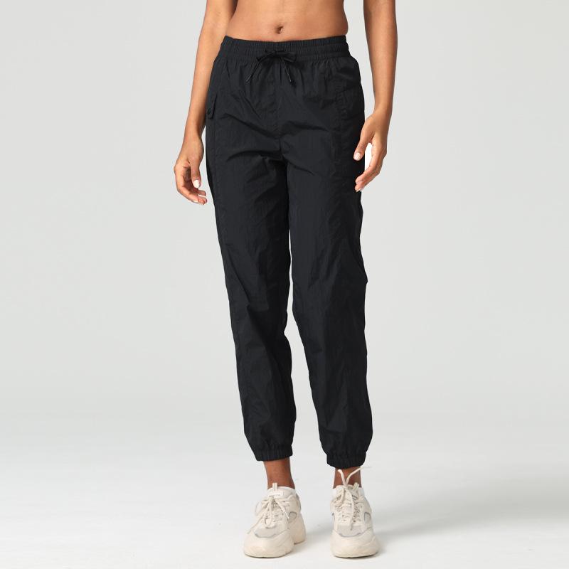 Convertible Women's Lightweight Windproof Yoga Jogger Pants with Drawstring for Hiking and Casual Wear
