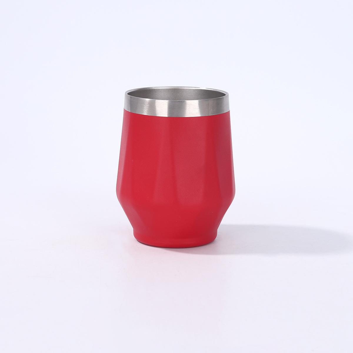 

Проста двошарова вакуумна U-подібна чашка-яєчна шкаралупа, чашка-термос з нержавіючої сталі 304, з ручкою, келих для червоного вина 12oz without handle червоний