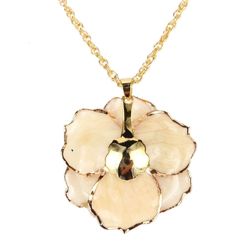 30mm Golden Necklace Chain with 24k Gold Dipped Pendant Gift For Women
