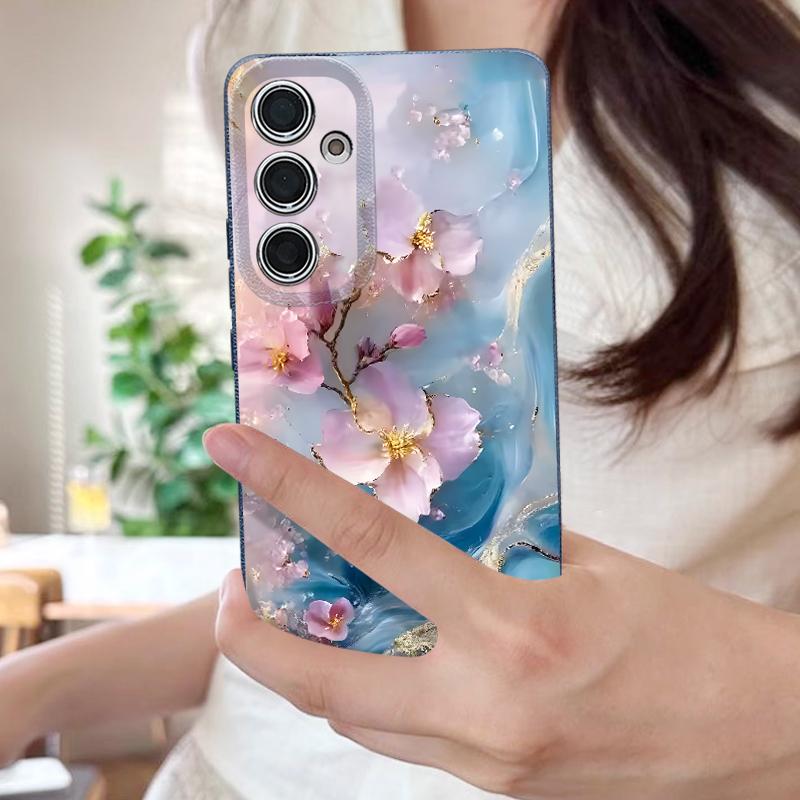 Marble Pattern Phone Case For Samsung S26 Ultra S25 Edge S24 S23 Plus S22 S21 FE A15 A16 A17 A35 A36 A54 A55 A56 A57 5G Leather Texture Soft Cover
