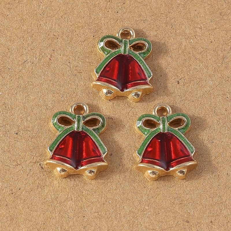 10pcs Enamel Christmas Tree Snowman Pendant Charms for Jewelry Making Christmas Earrings Necklaces DIY Accessories Supplies