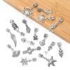 Louleur 10pcs Antique Silver Color Pendants Charm Big Hole Pendant For Jewelry Making DIY Gifts Bracelet Necklace Accessories
