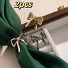 2pcs Alloy Bow Scarf Clip Golden Color Corner Knotting Buckle New Scarf Buckle  Scarf Fixing