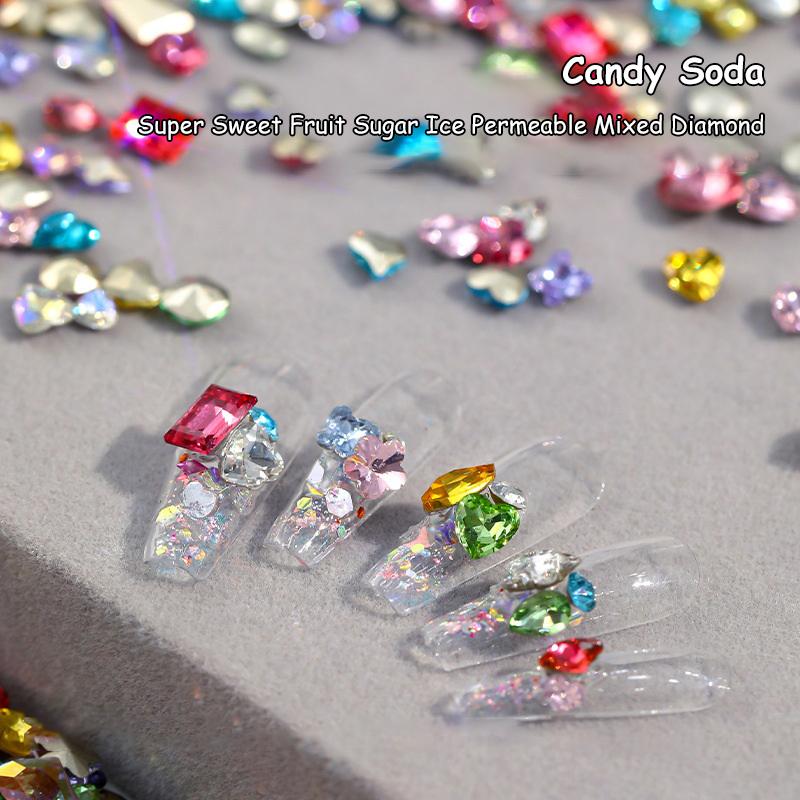 50Pcs Mix 3-10Mm Pointed Bottom Irregular Nail  Small Mixed Shape Glass Pile Drill Applies Diy Accessories