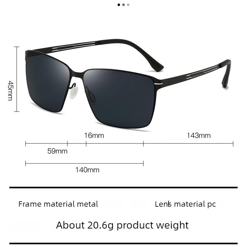 Men's Sunglasses, Metal Square Sunglasses, UV-proof Driving Fishing Sunglasses.