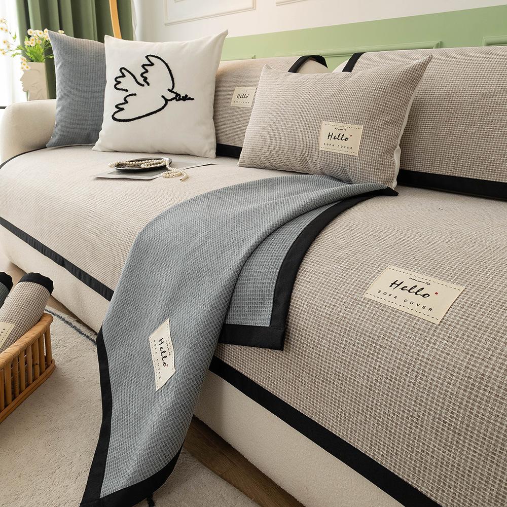 Simple Sofa Cover Cotton Linen Sofa Towel Four Seasons Universal Non-Slip Anti-Cat Scratch Sofa Cover Cloth Towel Washable