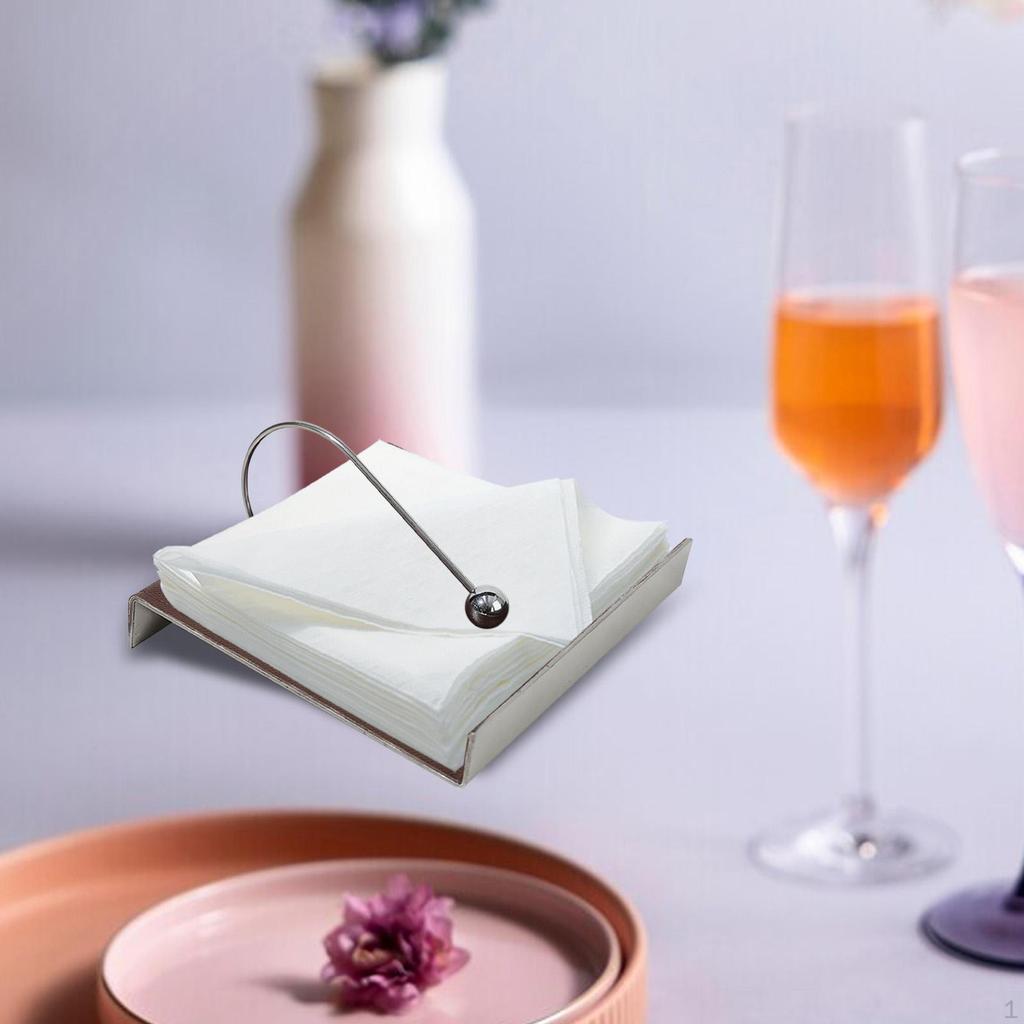 Napkin Dispenser Holder Rack Notes Stainless Steel Organization Tissue