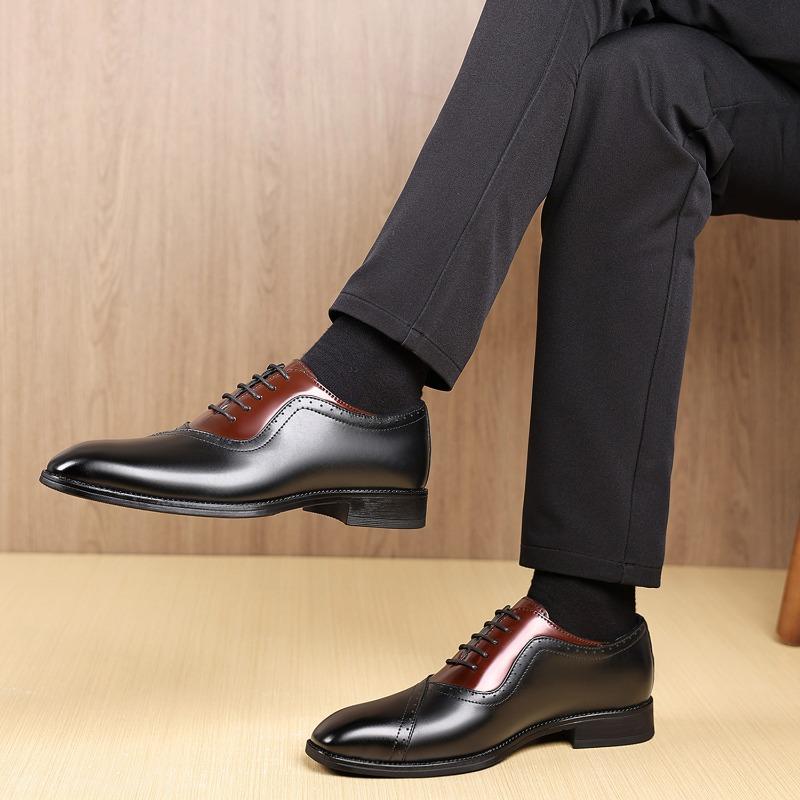 Fashion Men Dress Shoes Fashion Business Casual Leather Shoe Handcrafted Oxford Shoes Luxury Wedding Shoes for Men Lace Up Leather Shoe