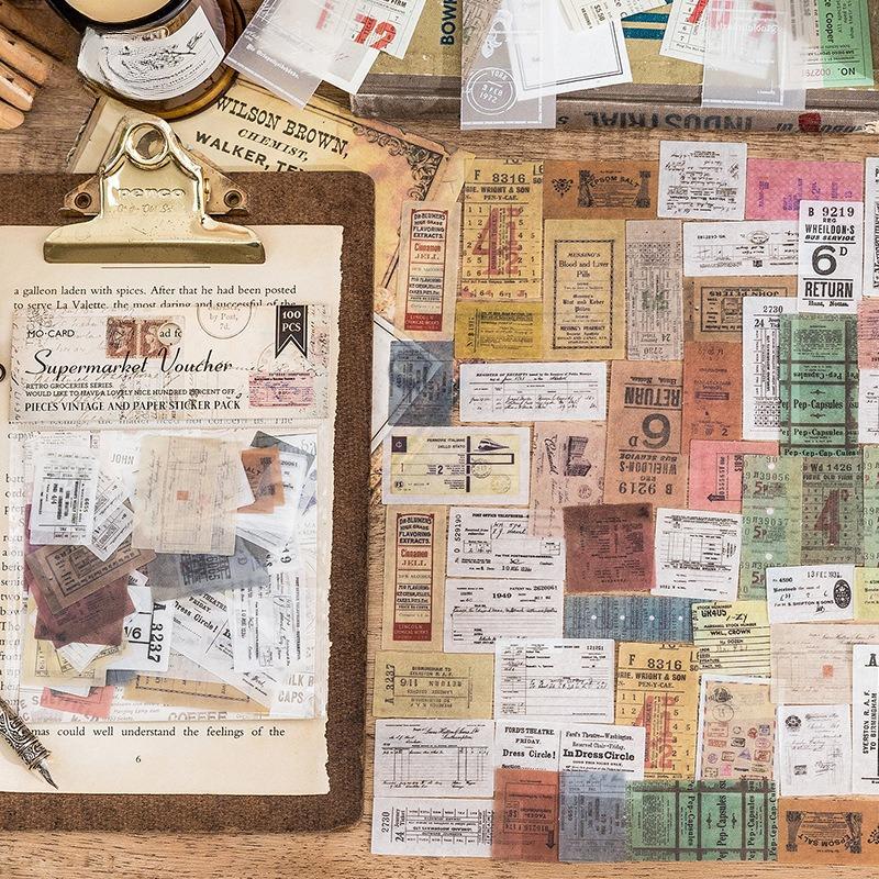 100pcs/1 lot Paper-packaged vintage series vintage DIY decoration base