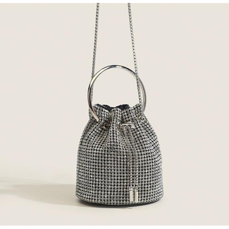 Fortschrittliche, voll besetzte Diamant-Eimerhandtasche für Damen 2026 Neue modische Umhängetasche, Nischen-Diamantketten-Handtasche