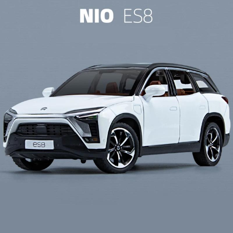 

1:24 NIO ES8 SUV Alloy New Energy Car Model Diecast Metal Toy Vehicles Car Model High Simulation Sound and Light Childrens Gifts білий