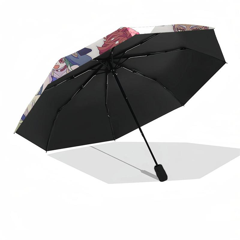 1pc Outdoor Umbrella with Anime Characters | Automatic Opening & Closing | Portable 3-Fold Design | 8-Rib Iron Frame | Perfect Gift for Fans, Traveler