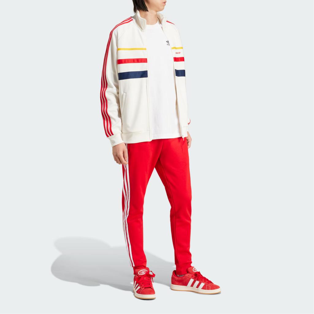 Adidas Originals The First Track Top Retro Color Block Stand Collar Sports Jacket Men Tops White IW3233