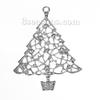 1pc Zinc Metal Alloy Pendants Christmas Tree Snowflake Clear Rhinestone Hollow Charms DIY Necklace Jewelry Making Findings
