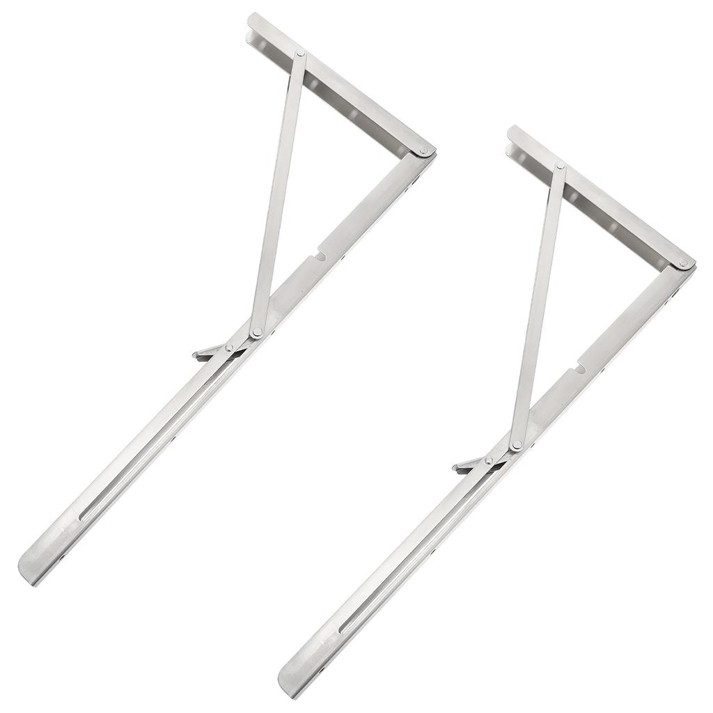 2pcs Stainless Steel Folding Brackets Heavy Duty Support For Shelf Storage Wall Board Mounting Bracket Desk Microwave Oven Use