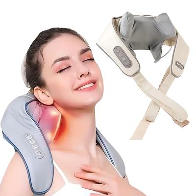 Foreverlily מעסה אלחוטי לצוואר ולגב, צעיף עיסוי לישה לצוואר ולכתפיים, מרגיע את הצוואר והשכמות