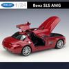 Welly 1/24 Mercedes Benz SLS AMG Alloy Sports Model Diecasts Metal Racing Car Vehicles Model Simulation Collection Kids Toy Gift