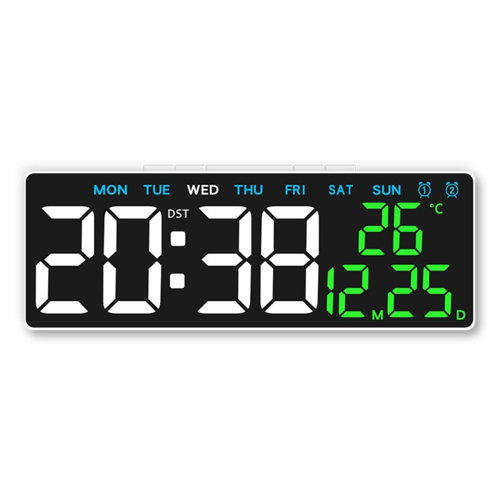 2 Alarms Large Digital Clock 12/24H Format Dual Control Table Clock Alarm Clock  for Living Room
