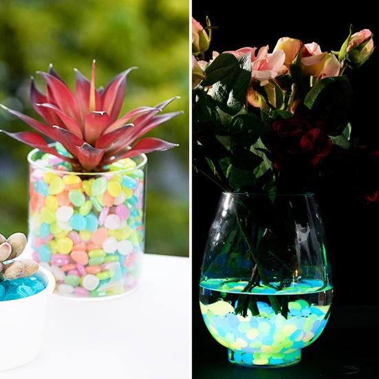 Piedras de Jardín Luminiscentes, Guías Nocturnas de 1 cm de Rocas Luminosas, Piedras Decorativas para Acuario, Piedras Resinosas Brillantes para Paisajismo Exterior y Caminos