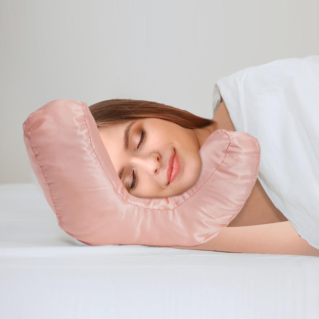 Flawless Face Pillow Satin Silk Sleeping Pillow Soft Flawless Face Pillow Anti Wrinkle Face Contour Rest Neck Relief Cushion Head Rest Home Textile