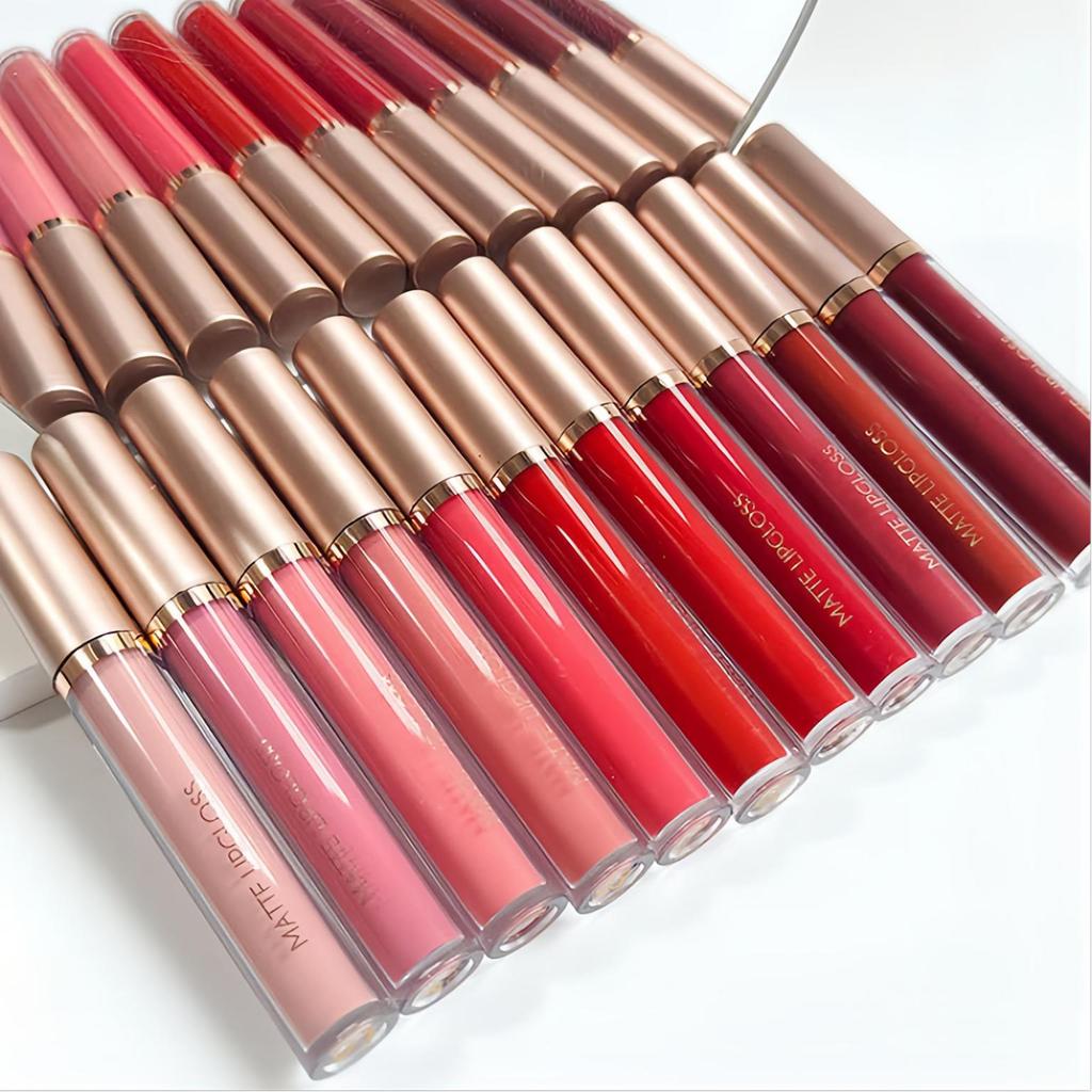 Sexy and Long-lasting Matte Liquid Lipstick Long Lasting Non Transfer Nude & Dark Shades 12 Colors Waterproof Lip Gloss Women's Beauty