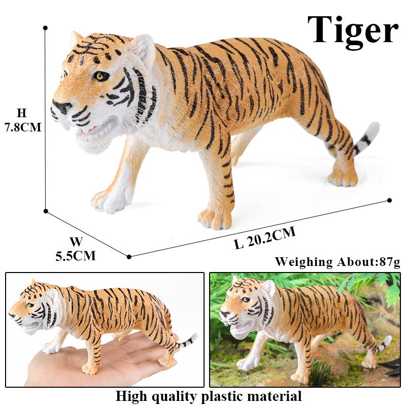 Oenux Wild Animal Lion Tiger Bear Wolf Rhinoceros Cheetah Antelope Hippo Elephant Zebra Model Action Figures Kids Toy Cute Gift