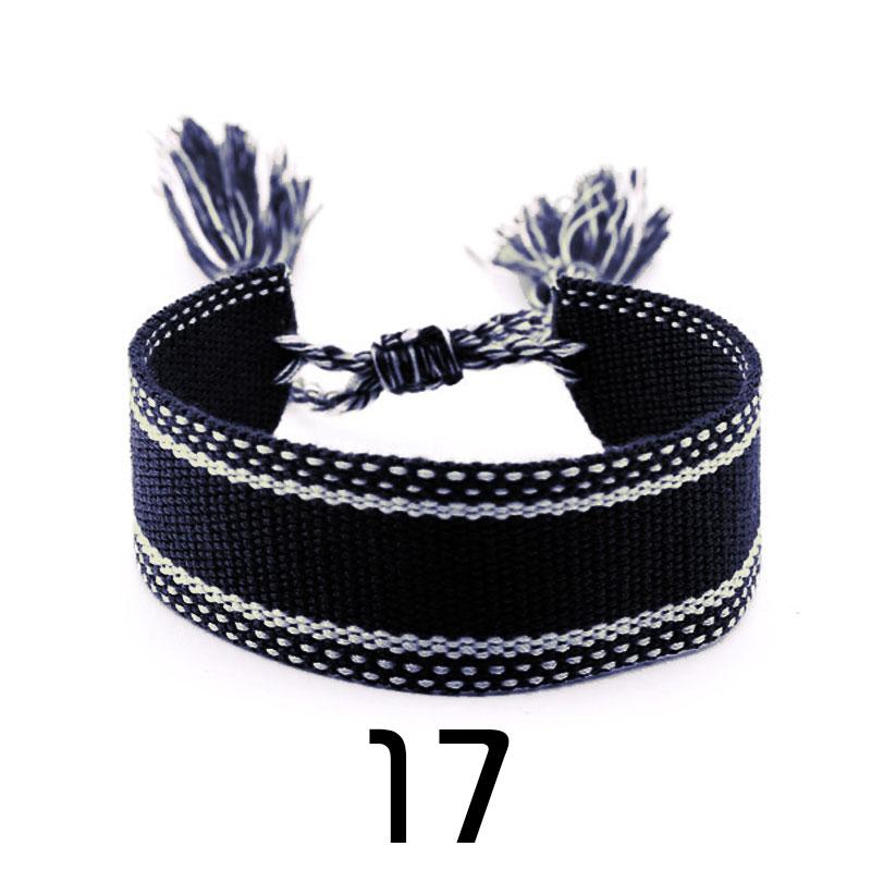 Women Fashion Jewelry Gift Colorful Decorative Pattern Embroidered Handmade Woven Bracelet Bohemian