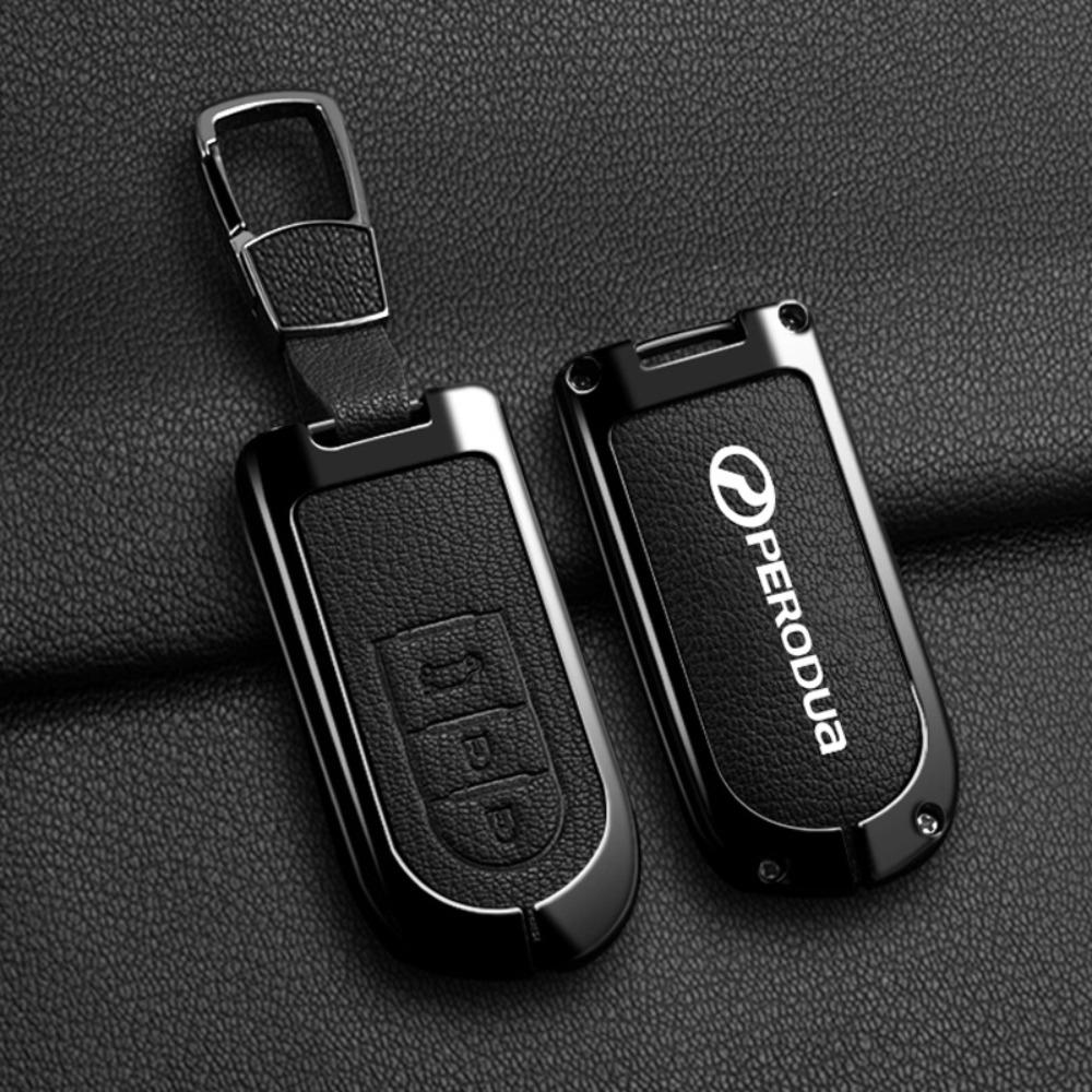 For PERODUA Toyota Car Key Cover Metal Shell Protector for Men Women with Remote Control