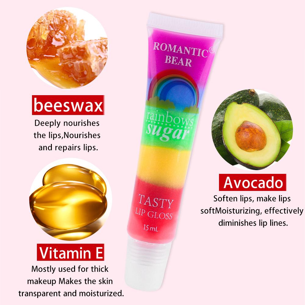 6 Colorful Lip Oil Moisturizing Lip Gloss Fade Lip Lines Rainbow Jelly Lipstick Brightening Lip Glaze Lip Stick