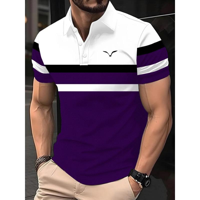 Men's Summer Casual short-sleeved Sports Polo shirt, men's Shirt Button Polo shirt, Logo Lapel Printed Polo shirt, fashionable,