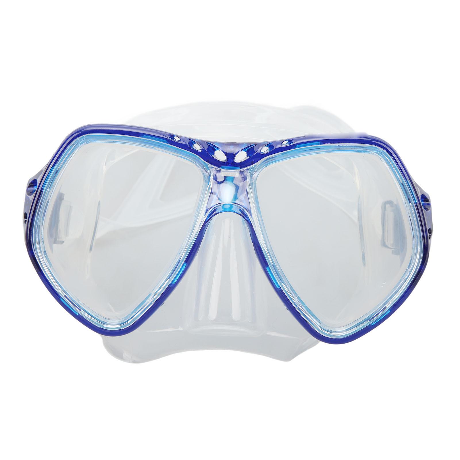 Diving Goggles Swim Glasses Silicone Adjustable Strap Tempered Glass Thickened Frame Clear View Anti Fog for Kids