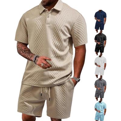 Set Estivo Uomo Europeo & Americano con Polo Jacquard e Pantaloncini