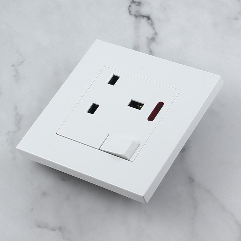 86 Type Panel Wall Power Socket Single Switched Power Socket UK Plug Socket