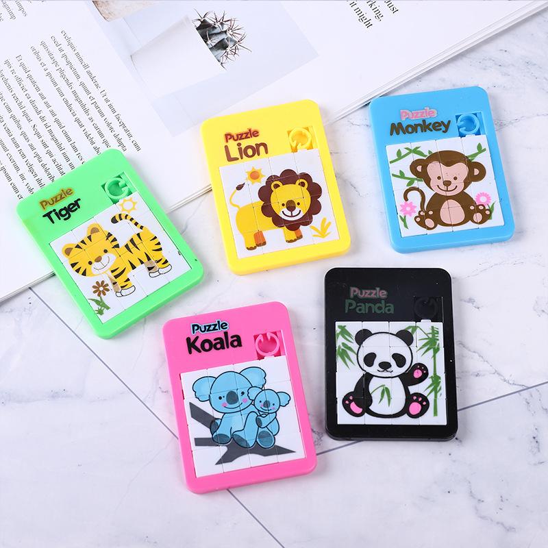 5Pcs Number Puzzle Plastic Moving Sliding Early Education Animal Children'S Jigsaw Puzzle Toy School Kindergarten Game Gift