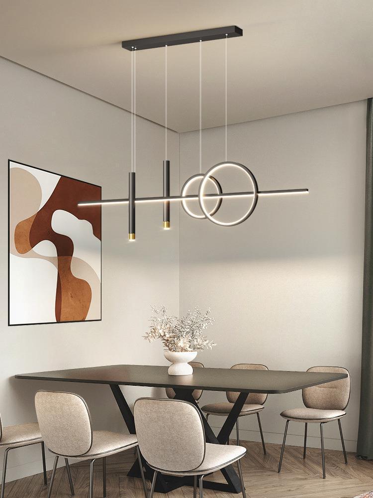Nordic Minimalist Long Strip Pendant Light for Modern Dining Room or Bar