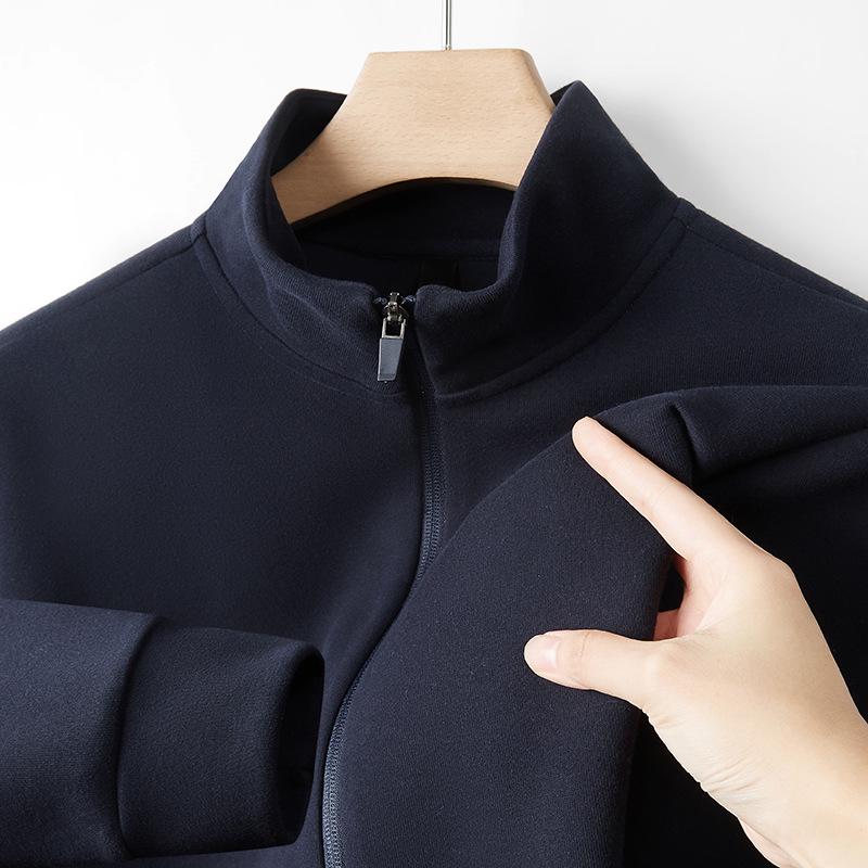 Unisex Comfortable Solid Color Zipper Hoodie with Stand-up Collar - Autumn/Winter Edition