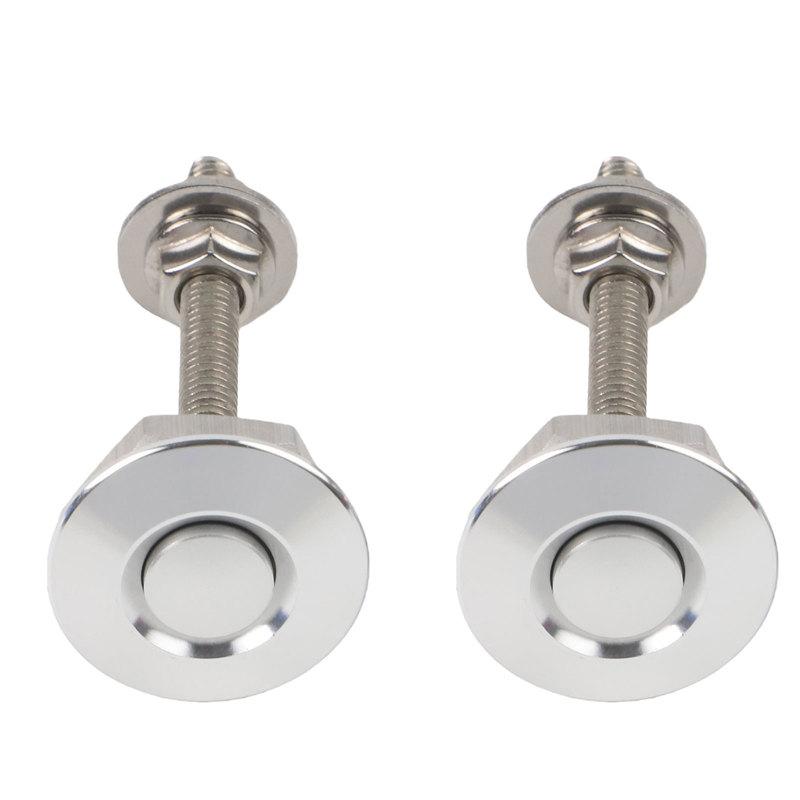 Car Bonnet Push Button Release Clip Set 2Pcs Low Profile Hood Lock for Engine Compartment Security and Styling