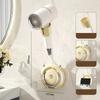 Space-Saving Corner Hair Dryer Bracket No Punch Adhesive Wall Mount Bathroom Storage Organizer Shower Organizer