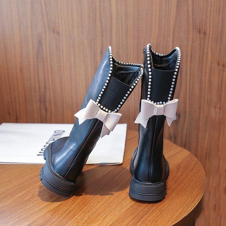 2025 Girls' Velvet-Lined Riding Boots – Warm, Knee-High Boots for Autumn/Winter