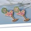 European American Popular Fruit Earrings Fashion Wine Glass Lemon Slice Earrings