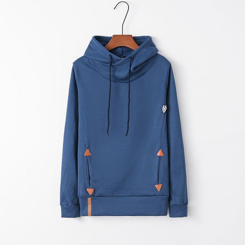 Womens Soft And Comfortable Long Sleeve Hooded Hoodies With Pure Color Sport Coat