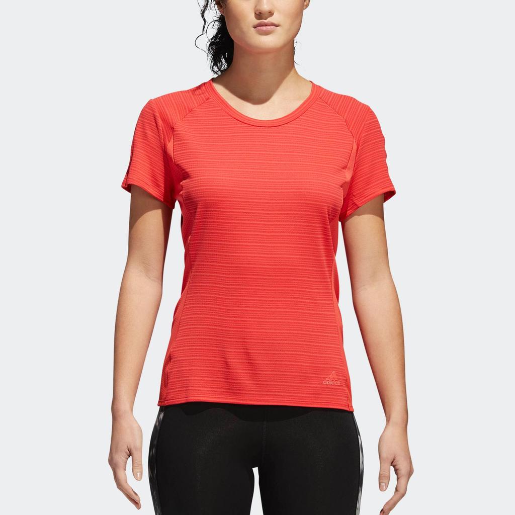 Adidas Sports Lifestyle Series Breathable Round Neck Pullover Dopamine Short Sleeve T-Shirt Women T-Shirts Natural-Coral-Pink CW4063