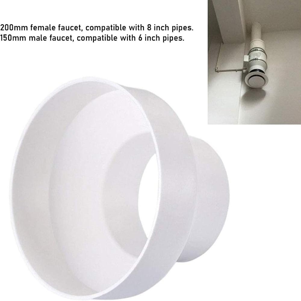 ABS Plastic Duct Reducer 8 to 6 Inch Ventilation Adapter Air Duct Adapter  Kitchen Exhaust
