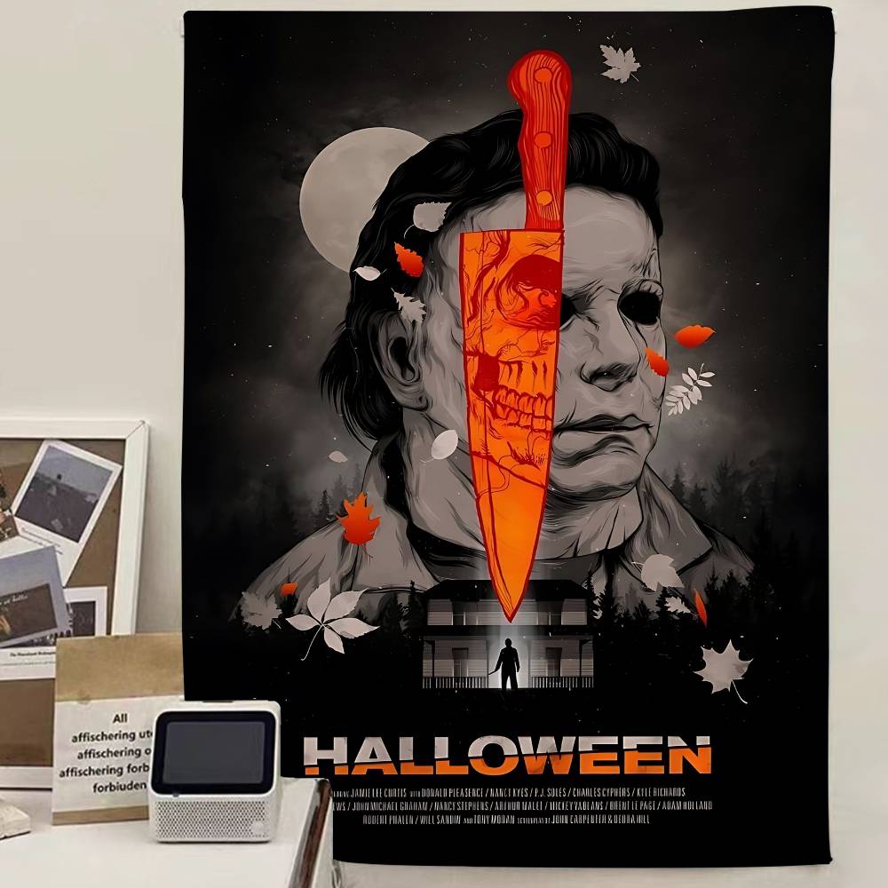 

Horror Movie Mmichael Myers DIY Wall Tapestry Hanging Tarot Hippie Wall Rugs Dorm INS Home Decor 74x94cm(29x37in)