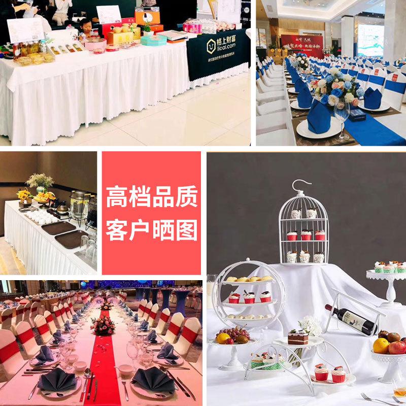 Hotel Tablecloth Conference Tablecloth Table Skirt Satin Glossy Rectangular Square Solid Color Banquet Tablecloth Navy Blue Thickened